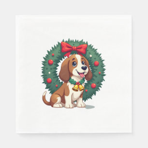 Basset Hound Jingle Bells dog Napkin