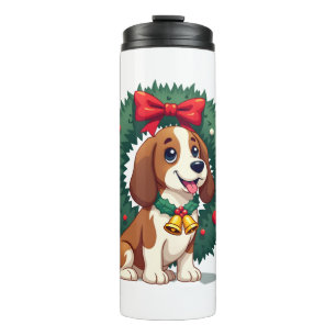 Basset Hound Jingle Bells dog Thermal Tumbler