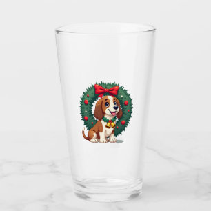 Basset Hound Jingle Bells Glass