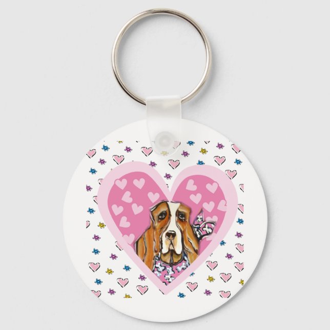 Basset Hound Key Ring (Front)