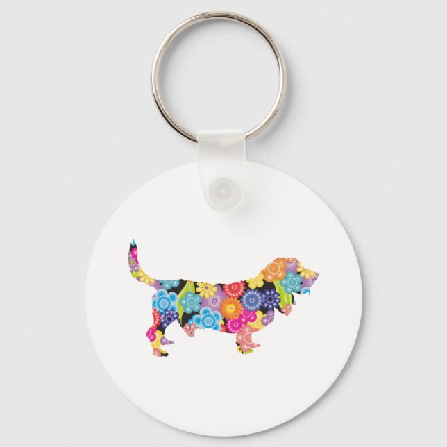 Basset Hound Key Ring (Front)