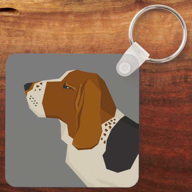 Basset Hound Key Ring (Back)