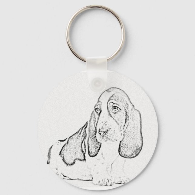 Basset hound key ring (Front)