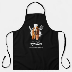 Basset Hound King of the Kitchen Cooking Dog Chef Apron