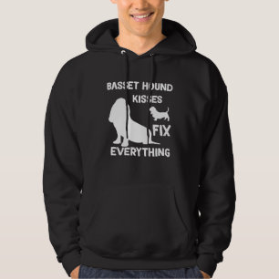 Basset Hound kisses fix everything Basset Hound mo Hoodie