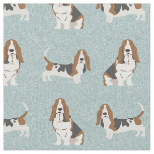 Basset Hound light blue Fabric
