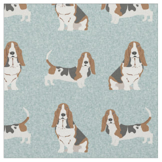Basset Hound light blue Fabric