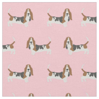 Basset Hound light pink Fabric