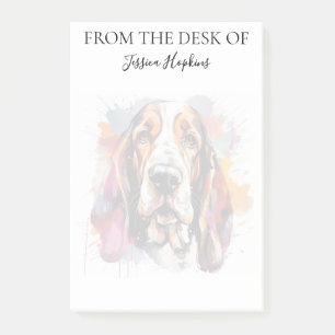 Basset Hound Lover Monogrammed Dog Post-it Notes