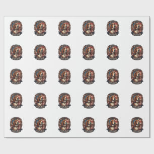 Basset Hound Loyalty Honour Dog American Flag Shie Wrapping Paper