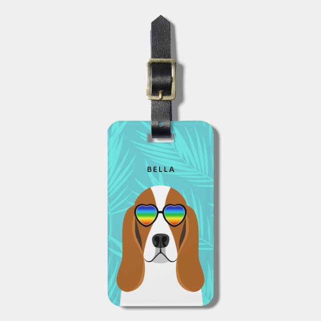 Basset Hound Luggage Tags (Front Vertical)