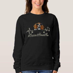 Basset Hound Mom Heartbeat With Dog Cool For Mothe Sweatshirt