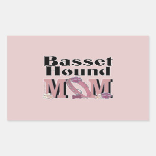 Basset Hound MOM Rectangular Sticker