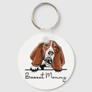 Basset Hound Mommy Key Ring