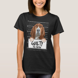 Basset Hound Mugshot Guilty Dog T-Shirt