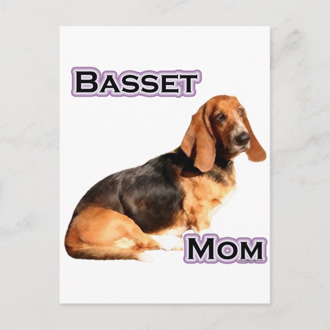 Basset Hound Mum 4 Postcard (Front)