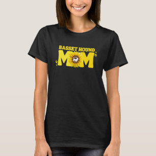 Basset Hound Mum For Women Basset Mum Dog Sunflowe T-Shirt