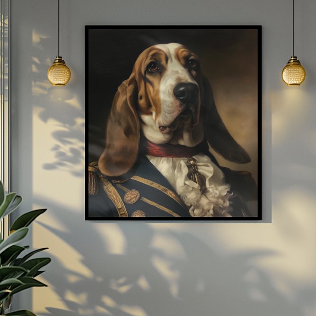 Basset Hound napoleon style Poster (Creator Uploaded)