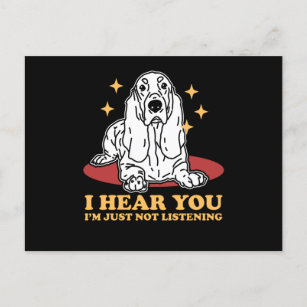 Basset Hound Not Listening   Dog Basset Hounds Postcard