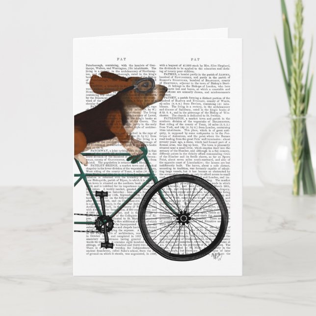 Basset Hound on Bicycle Card (Front)