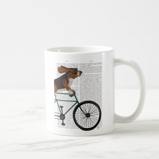 Basset Hound on Bicycle Coffee Mug (Right)