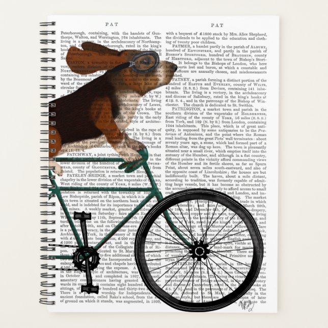 Basset Hound on Bicycle Planner (Front)
