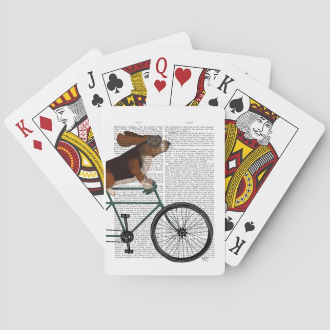 Basset Hound on Bicycle Playing Cards (Back)