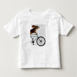 Basset Hound on Bicycle Toddler T-Shirt