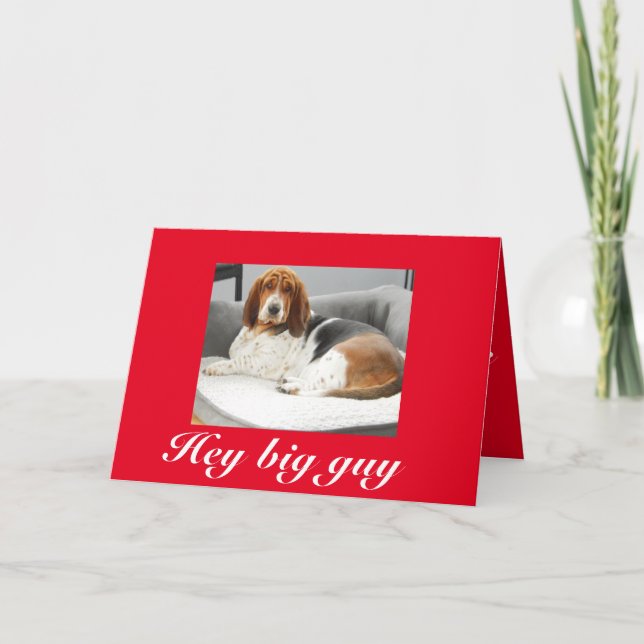 Basset hound on funny Valentine's Day card (Front)