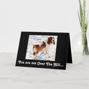 Basset Hound on "Over The Hill" Birthday card