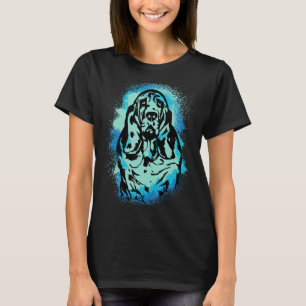 Basset Hound Paint Blue Design Dog Mum Dad T-Shirt