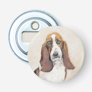 Basset Hound Painting - Cute Original Dog Art Bottle Opener