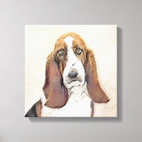 Basset Hound Painting - Cute Original Dog Art