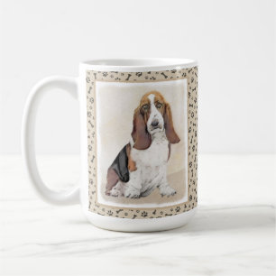 Basset Hound Painting - Cute Original Dog Art Coffee Mug