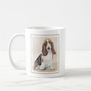Basset Hound Painting - Cute Original Dog Art Coffee Mug