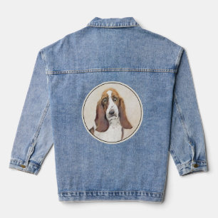 Basset Hound Painting - Cute Original Dog Art Denim Jacket