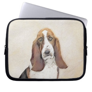 Basset Hound Painting - Cute Original Dog Art Laptop Sleeve