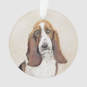 Basset Hound Painting - Cute Original Dog Art Ornament