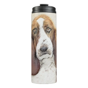 Basset Hound Painting - Cute Original Dog Art Thermal Tumbler