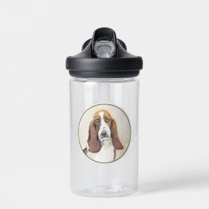 Basset Hound Painting - Cute Original Dog Art Water Bottle