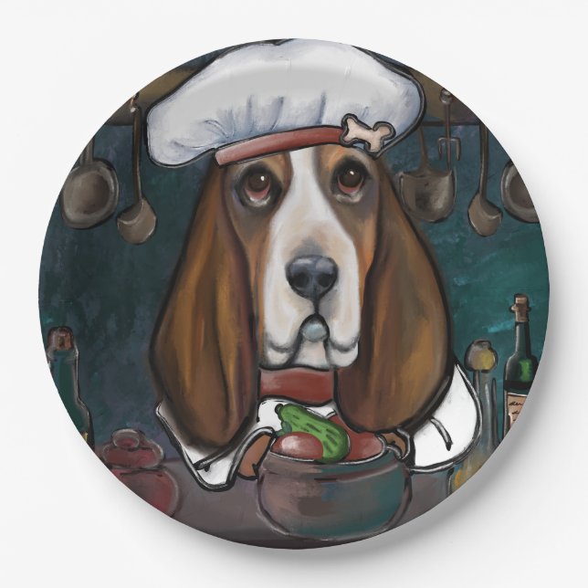 BASSET HOUND PAPER PLATE (Front)