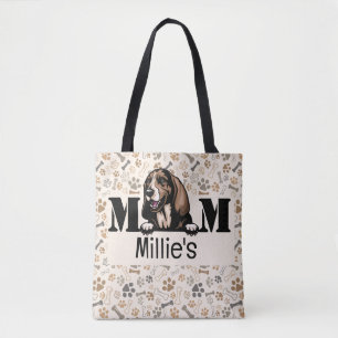Basset Hound Peeking Personalised Mum  Tote Bag