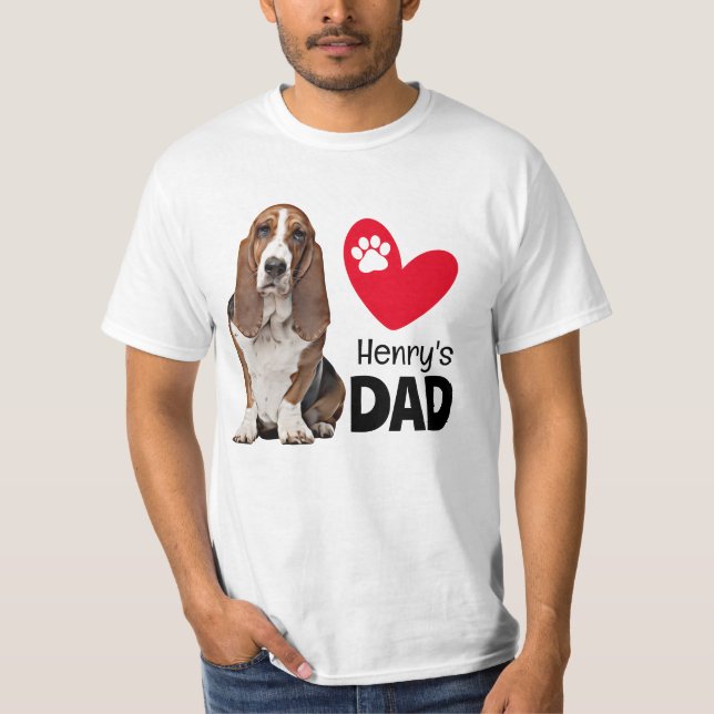 Basset Hound Personalised Dad T-Shirt (Front)