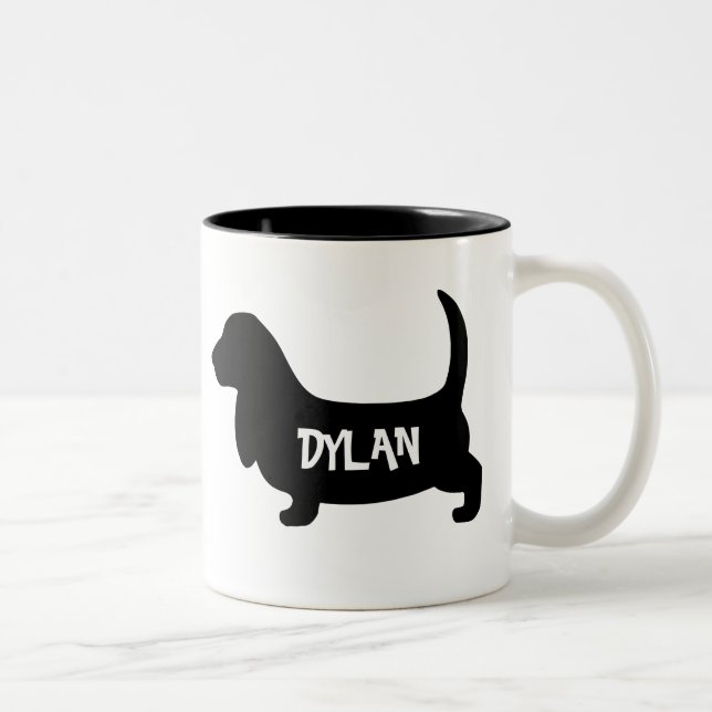 Basset Hound Personalised Mug (Right)