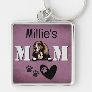 Basset Hound Personalized Peeking Key Ring