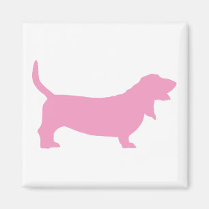 Basset Hound (pink) Magnet