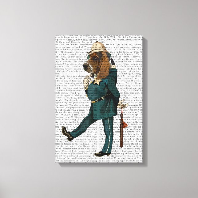 Basset Hound Policeman Canvas Print (Front)