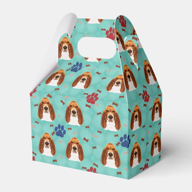 Basset Hound Portrait Favour Box (Front Side)