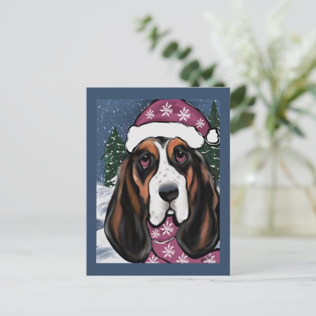 BASSET HOUND  POSTCARD (Standing Front)