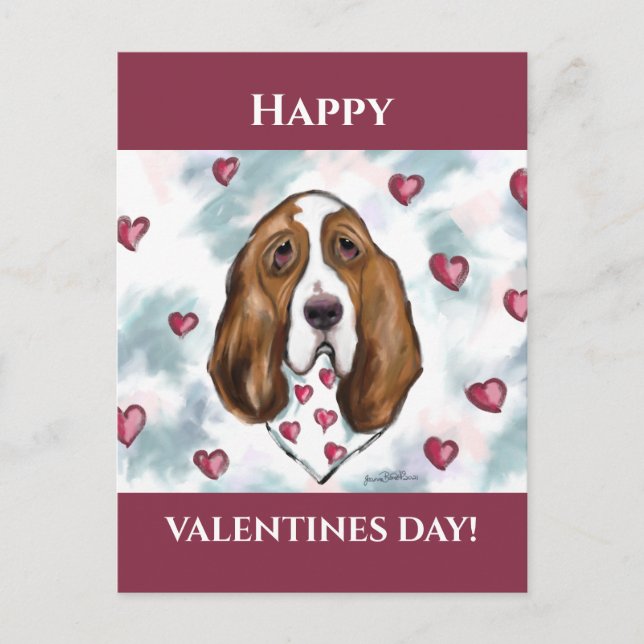 Basset Hound Postcard (Front)